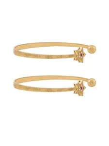 TEEJH Women 2 Gold-Plated Bangle-Style Bracelet