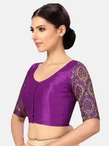 Studio Shringaar Embroidered U-Neck Saree Blouse
