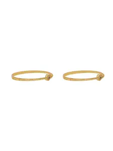 TEEJH Women 2 Gold-Plated Bangle-Style Bracelet