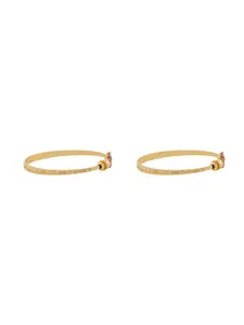 TEEJH Women 2 Gold-Plated Bangle-Style Bracelet