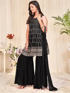 KALINI Embroidered Semi-Stitched Dress Material