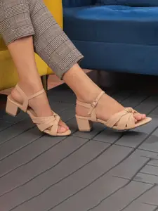 Tresmode Leather Block Sandals with Bows