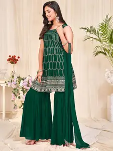 KALINI Embroidered Semi-Stitched Dress Material