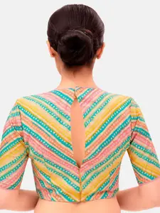 Studio Shringaar Printed V-Neck Saree Blouse