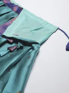 DIVASTRI Floral Woven Design Zari Work Silk Semi-Stitched Lehenga & Blouse With Dupatta