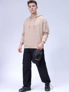 The Indian Garage Co Oversized Self Design Hooded Neck Sweatshirt