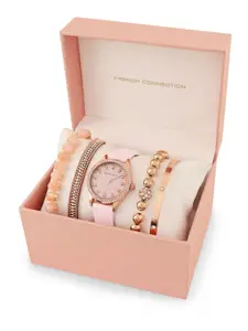 French Connection Women Embellished Analogue Watch FCW15GRL Gift Set