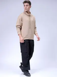 The Indian Garage Co Oversized Self Design Cowl Neck Sweatshirt