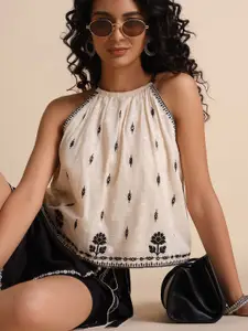 Global Desi Embroidered Top & Skorts Co-Ord Set