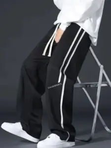 culish Men Striped Mid Rise Track Pants