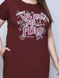 IN Love Women Pack of 2 Plus Size Printed Cotton Nightdress