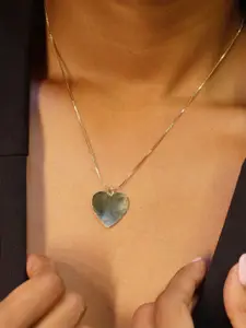 House of Pehr Gold Plated Casual Heart  Necklace