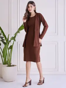 Chemistry Women Sleeveless Sheath Dress With Long Sleeve Shrug