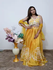 Wavy Collection Floral Embroidered Sequinned Ready to Wear Lehenga & Blouse With Dupatta