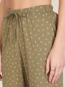 Dreamz by Pantaloons Women Printed Pure Cotton Mid Rise Lounge Pants