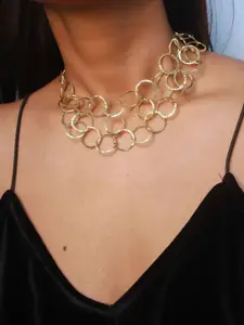 House of Pehr Gold Plated Linked Design Statement Necklace