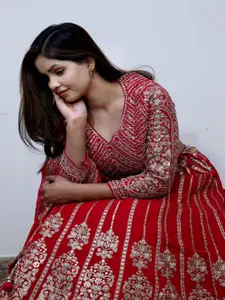 Wavy Collection Floral Embroidered Sequinned Ready to Wear Lehenga & Blouse With Dupatta