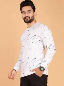 FABRIPPLE Men Geometric Printed Round Neck Sweatshirt