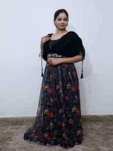 Wavy Collection Printed Beads and Stones Lehenga & Blouse With Dupatta