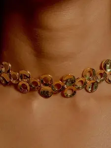 House of Pehr Gold Plated Circle Design Aurora Choker Necklace