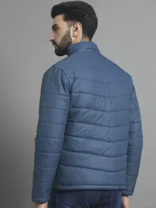 RENUOVO Men Mock Collar Solid Casual Padded Jacket