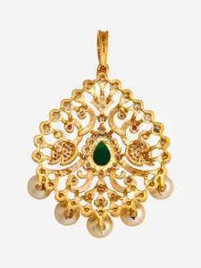 Kushal's Fashion Jewellery Gold-Plated CZ-Stone Embellished Bridal  Contemporary Pendant