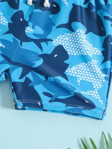 YK Infant Girls Nautical Printed Mid Rise Swimming Shorts