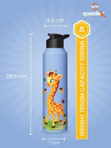 Speedex Blue & Brown Brand Logo Printed Stainless Steel Water Bottle 1 Litre