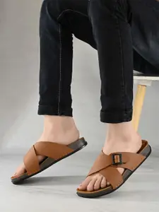 Styli Women Faux Leather Sandals with Buckle