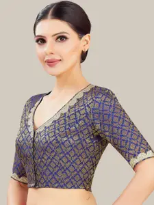 Studio Shringaar Embroidered V-Neck Readymade Saree Blouse