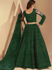 ZAALIMA FASHION Floral Embroidered Thread Work Semi-Stitched Lehenga & Blouse With Dupatta