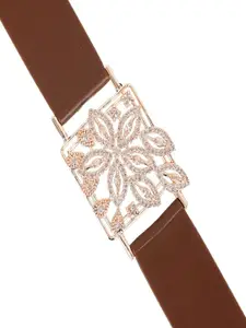DressBerry Women American Diamond Antique Rose Gold-Plated Wraparound Bracelet