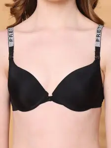 PrettyCat Pushup Padded Bra Panty With Shine Strap Lingerie Set PC-SET-7058-FO-BLK-30B