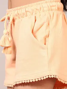 V-Mart Girls Solid Cotton Loop Knited Shorts