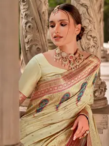 DEVATITHI Beige Silk Saree