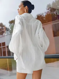 MIAKEE Striped Pure Cotton Shirt With Shorts