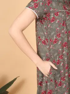 Sweet Dreams Floral Printed Cotton Maxi Nightdress