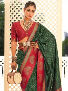 DEVATITHI Green Soft Banarasi Paithani Saree