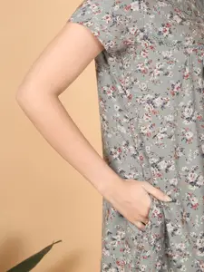 Sweet Dreams Women Printed Pure Cotton Maxi Nightdress