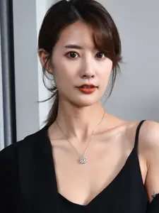 MEENAZ Stainless Steel Silver-Plated Cubic Zirconia Studded Heart Shaped Pendant & Chain