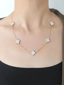 DIVASTRI Gold-Plated Geometric Shaped Pendants With Chains