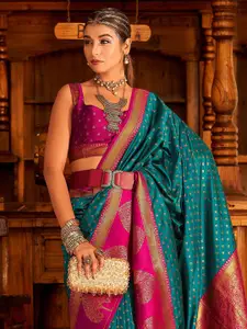 DEVATITHI Blue Soft Banarasi Paithani Saree