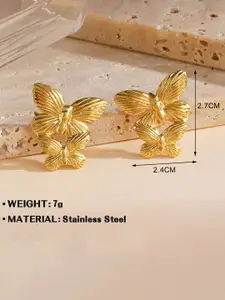 DIVASTRI Gold-Plated Butterfly Shaped Studs
