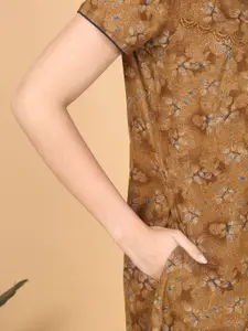 Sweet Dreams Women Floral Printed Pure Cotton Maxi Nightdress