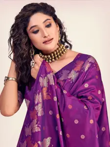 DEVATITHI Purple Banarasi Saree