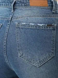 Kraus Jeans Women Straight Fit High-Rise Mildly Distressed Light Fade Jeans