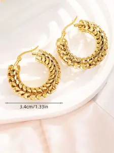 DIVASTRI Gold-Plated Circular Shaped Hoops