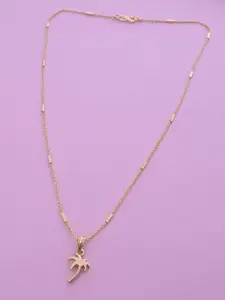 Ramdev Art Fashion Jwellery Gold-Plated Tree-Shaped Pendant With Chain