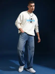 HIGHLANDER Marvel Spider Man Men Drop Shoulder Oversized Sweatshirt