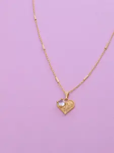 Ramdev Art Fashion Jwellery Gold-Plated Stone Studded Pendant With Chain
